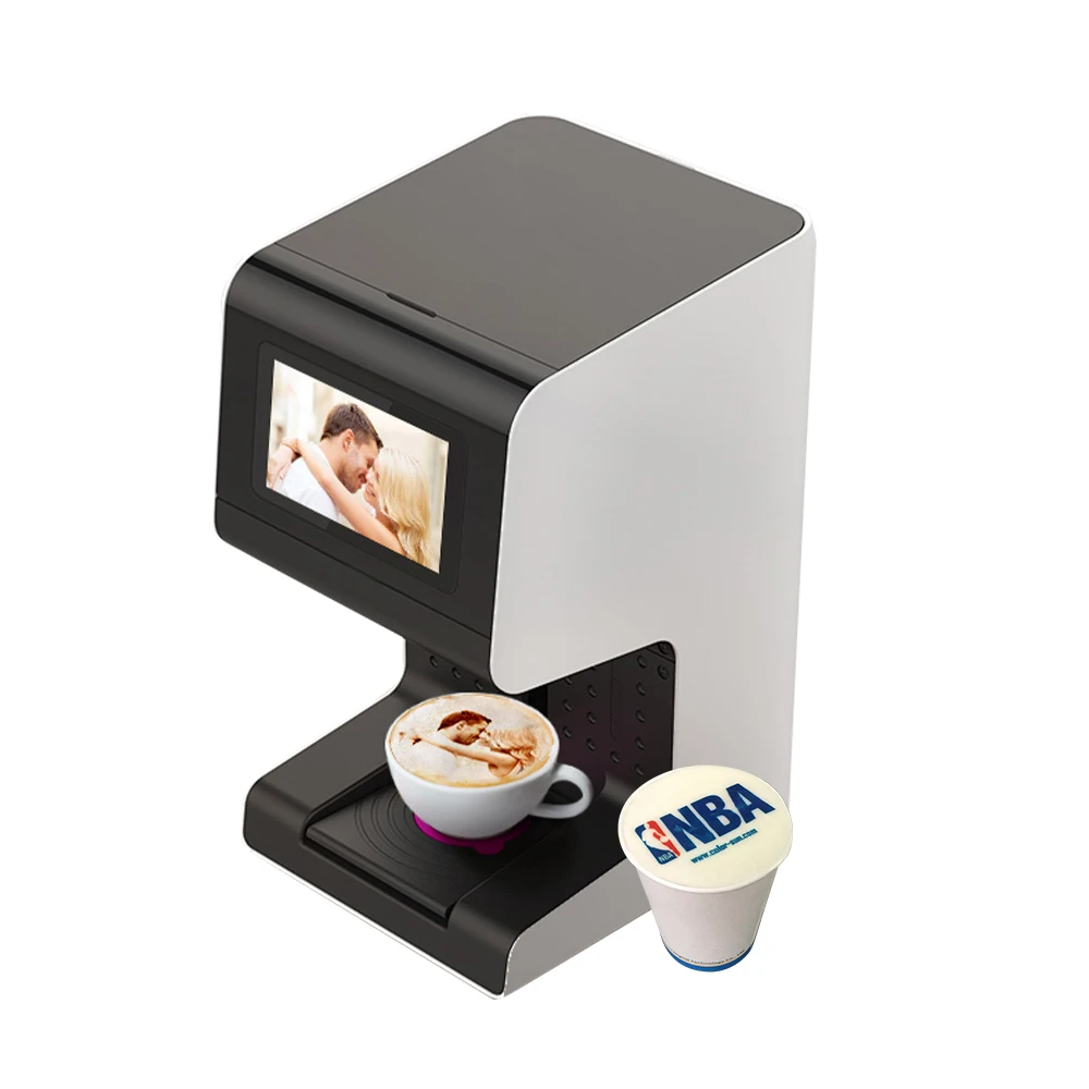 3D Printing Cafe - 高級業務用食用インク3D自動印刷＆ラテマシンカフェセルフィーコーヒーDIYプリンター（ケーキ、クッキー、ビスケット用）