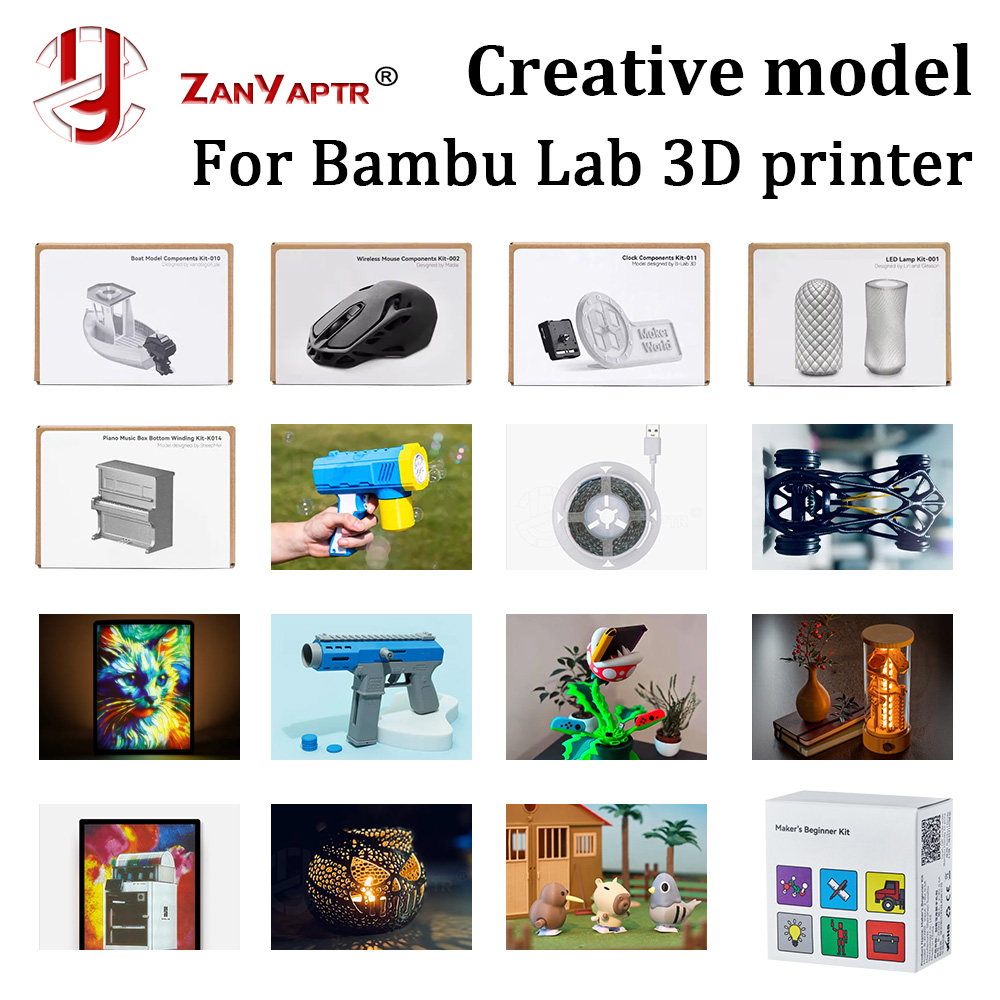 3D Printing Process - Bambu Lab DIYクリエイティブモデルコンポーネント3Dプリントワイヤレスマウス時計ピンボールトラックLEDライトキット3Dプリンターパーツ用
