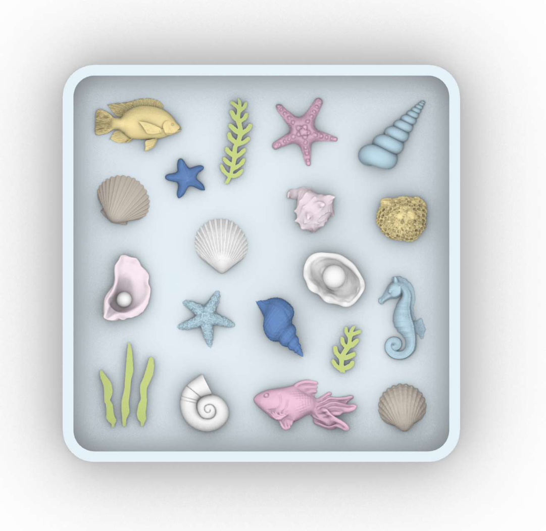 3D Printing Model Free - 3Dオーシャンアクセサリー樹脂鋳造型シリコンモールドアクセサリー樹脂液型樹脂キーホルダーシリコンモールド樹脂型