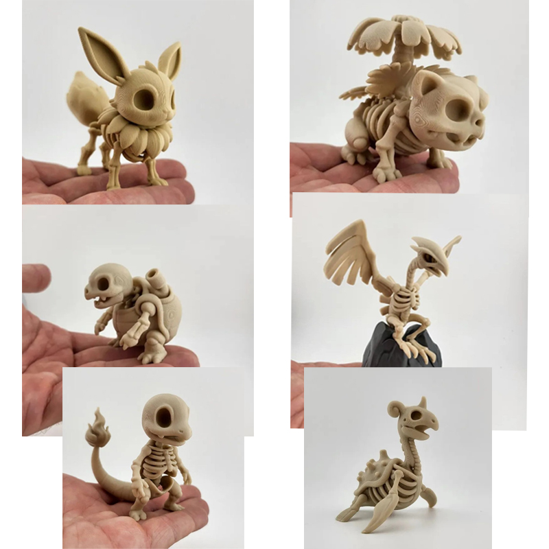 3D Printing Material - ポケモン化石骨モデルイーブイヒトカゲアニメ周辺機器 3D 印刷 Pla 素材装飾品グッズおもちゃギフトコレクション