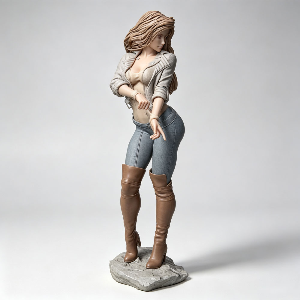 3D Printing Jobs - 1/24スケールのリアルでファッショナブルな女性キャラクター、ミニチュアレジンモデルキット、GKミニ3Dプリントグレーモデルスタチュー、未塗装