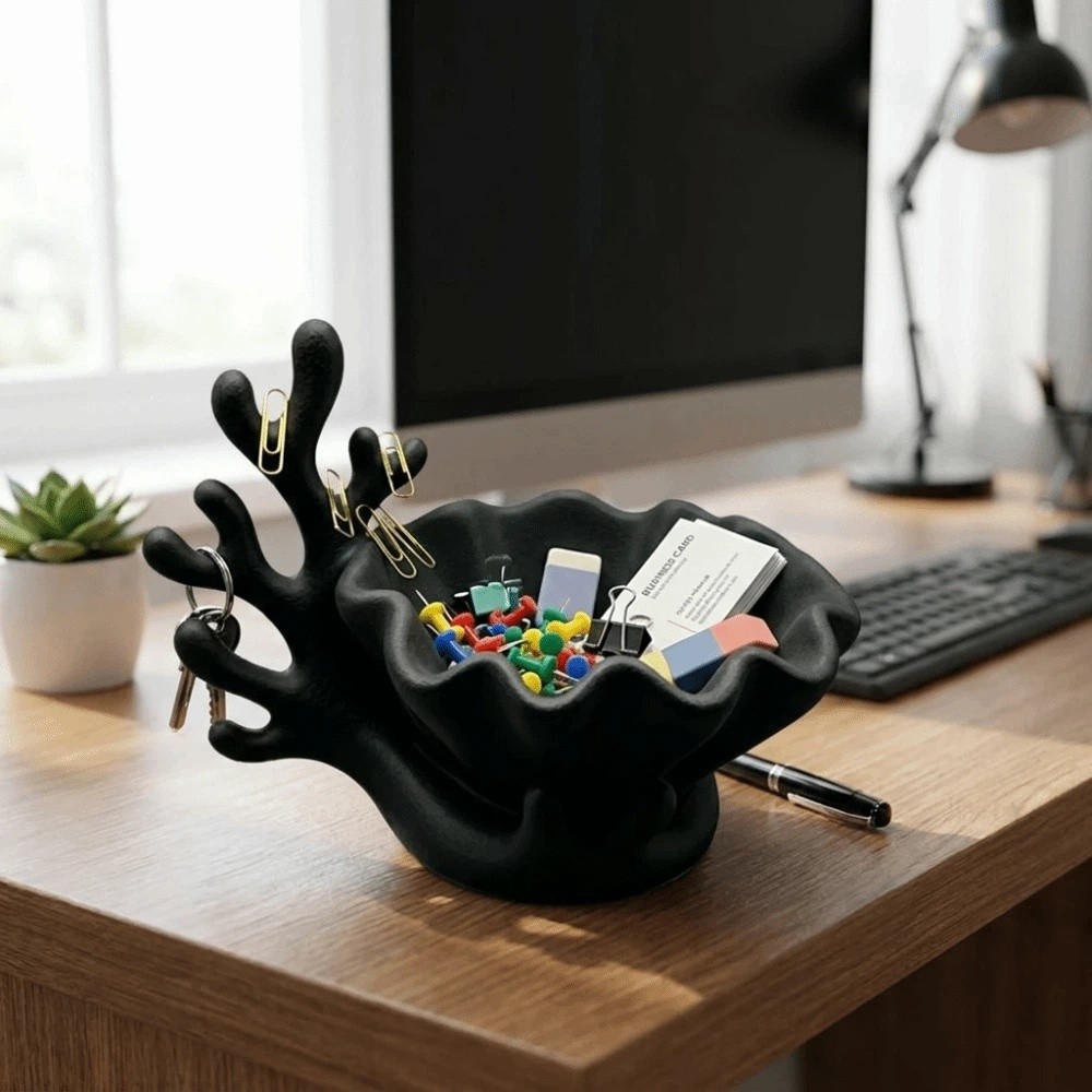 3D Printing Ring Holder - 3D プリントジュエリー収納トレイサンゴ貝の形のプラスチックキー収納ボックス多目的リングホルダー寝室