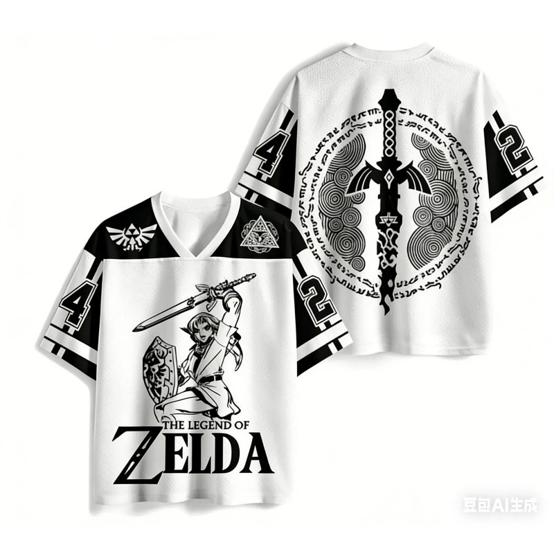 3D Printing Link - ゼルダの伝説 ティアーズ・オブ・ザ・キングダム ジャージ Tシャツ 3D プリント