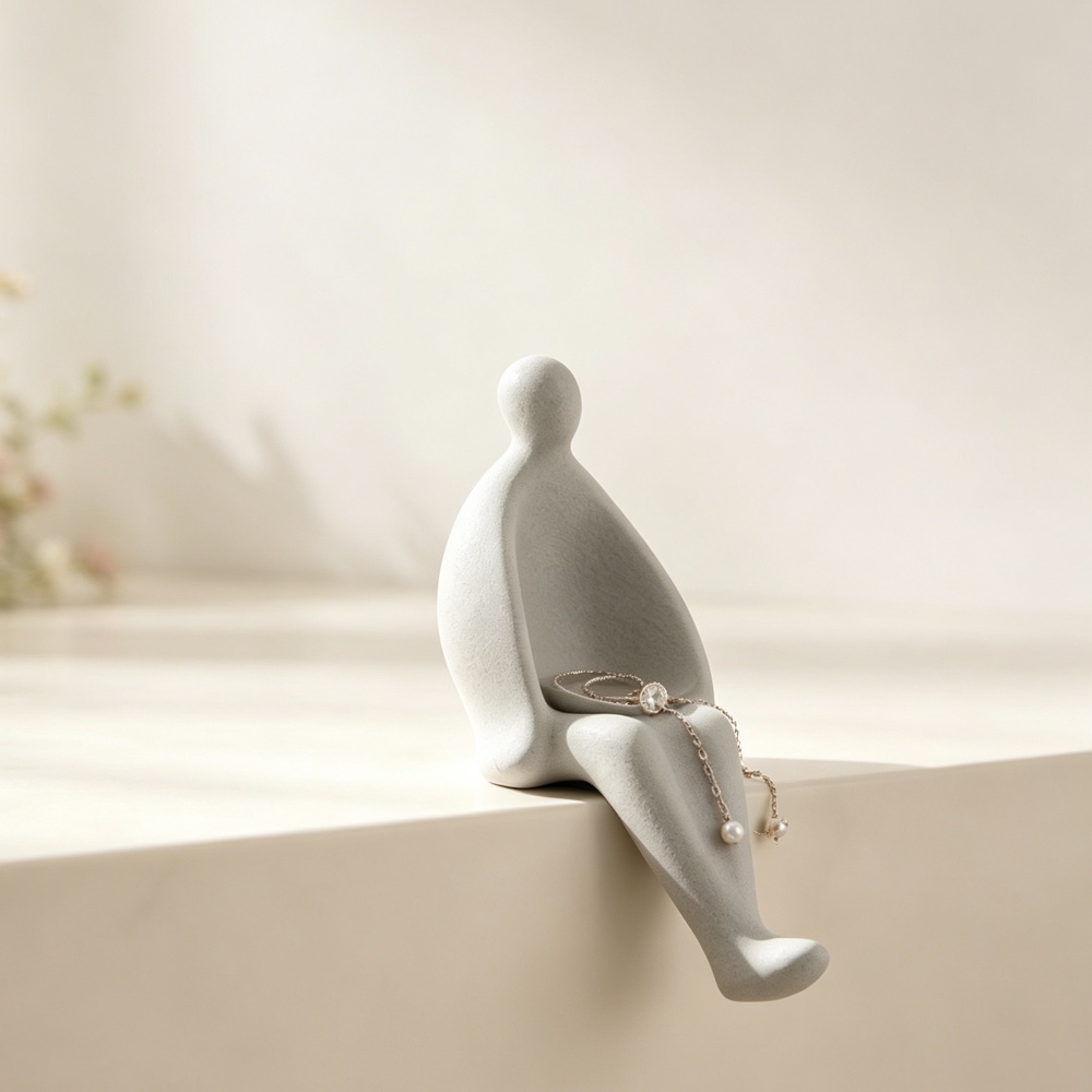 3Dプリント製グレーの座像ジュエリーディスプレイスタンド、ミ - 3D Printing Ring Holder のレビューと価格