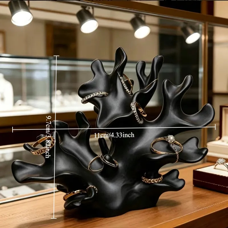 3D プリントサンゴの枝ジュエリーホルダーブラックリングディ - 3D Printing Ring Holder のレビューと価格