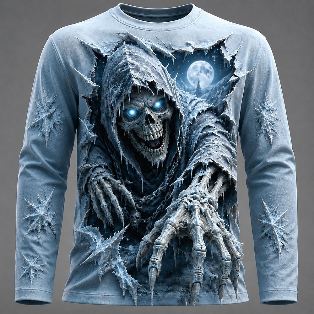 ハロウィン男性 3D グラフィックプリント長袖 Tシャツゴシ - 3D Printing Service のレビューと価格