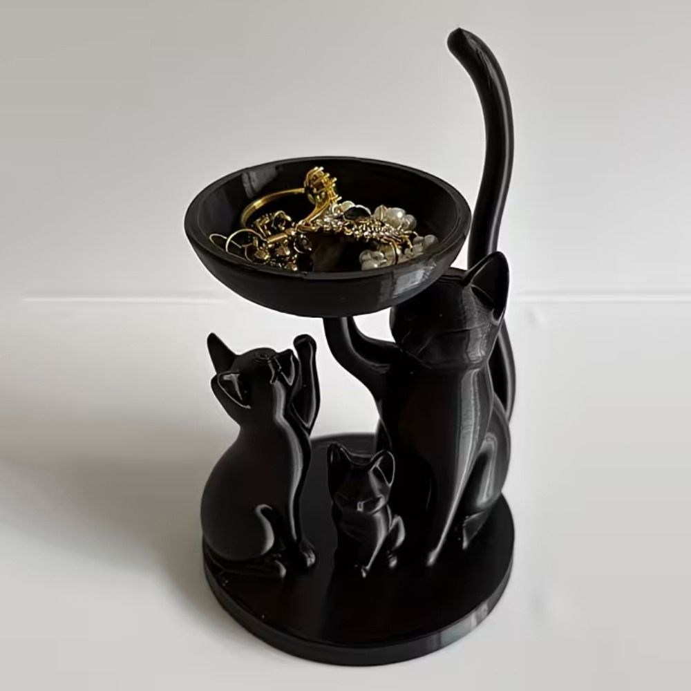 漫画猫ジュエリートレイ 3Dプリント装飾デスクトップリングホ - 3D Printing Ring Holder のレビューと価格
