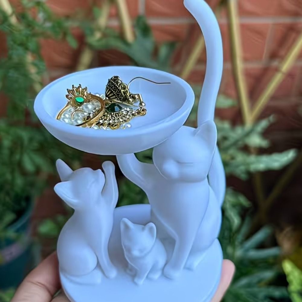 漫画猫ジュエリートレイ 3Dプリント装飾デスクトップリングホ - 3D Printing Ring Holder のレビューと価格