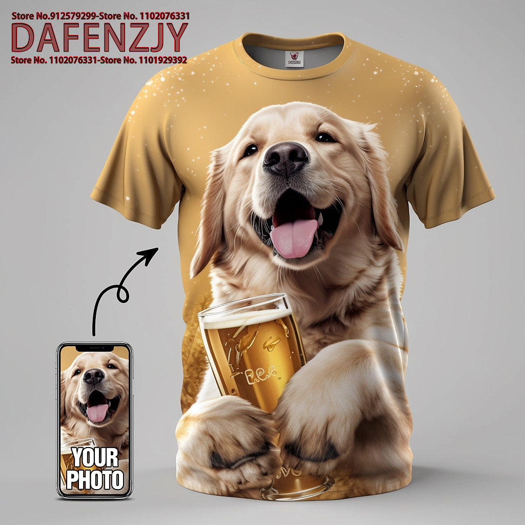 男性と女性のための3DプリントTシャツ,楽しいペット写真,ヒ - 3D Printing Service のレビューと価格