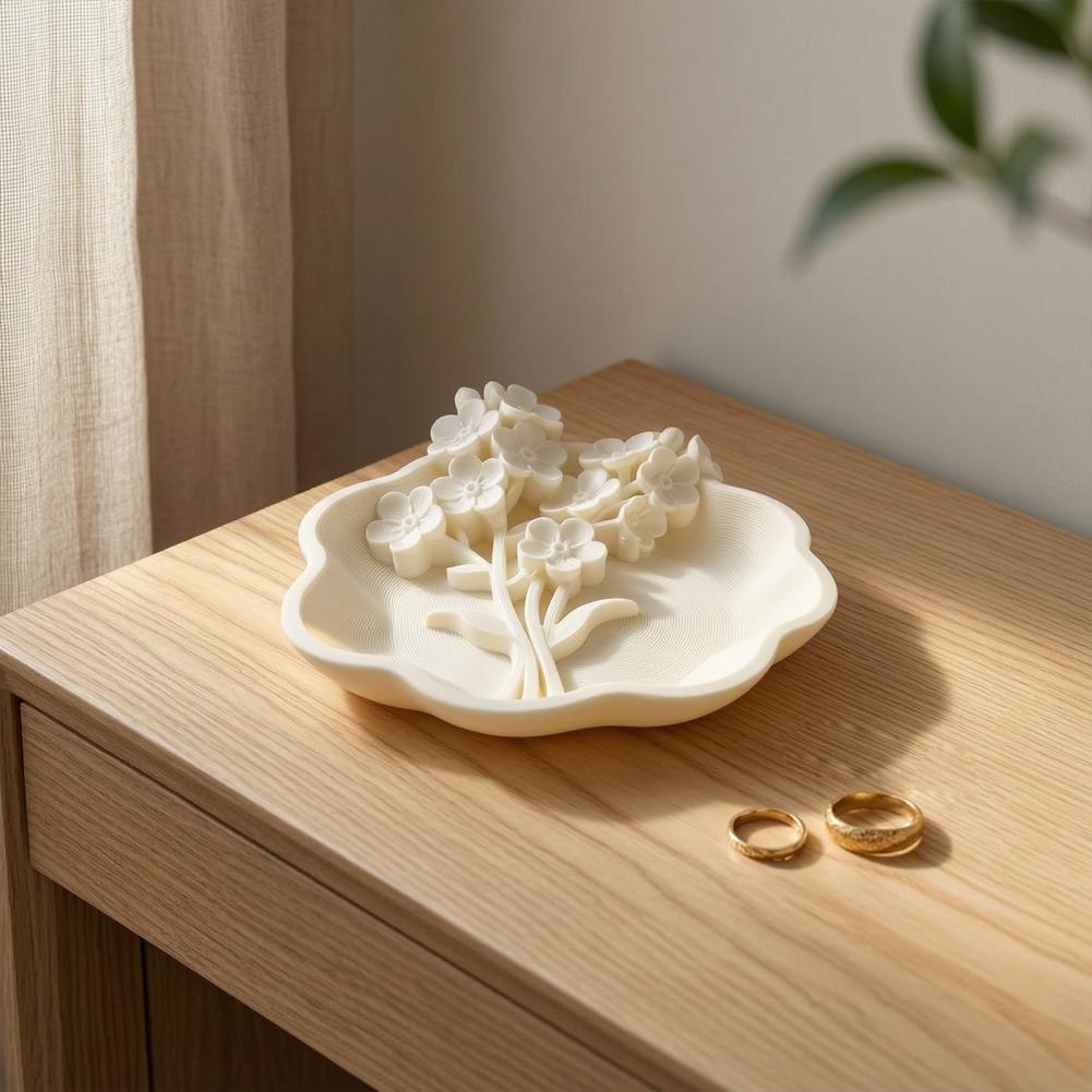 デスク用ジュエリーオーガナイザー 3Dプリント花柄ジュエリー - 3D Printing Ring Holder のレビューと価格